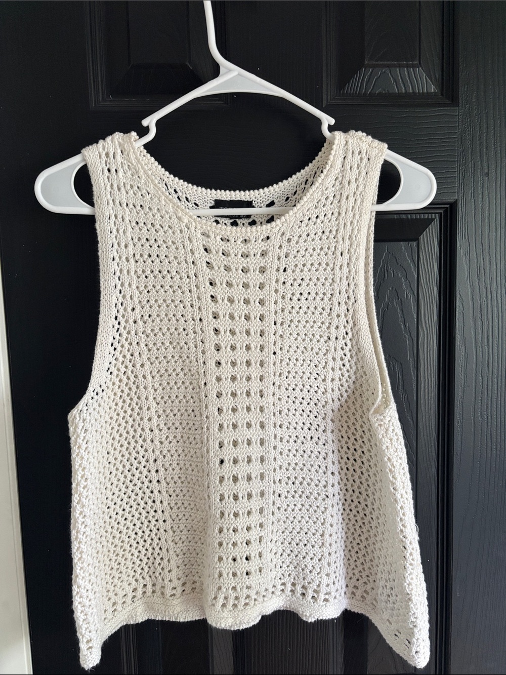 Topshop Cream Crochet Knit Tank